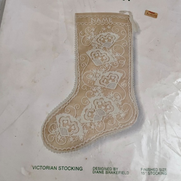 Vintage Sunset Stitchery Kit 2035 Christmas Victorian Stocking 15” New VTG - Picture 5 of 11